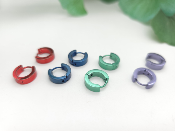 Creolen Ohrringe Edelstahl bunt